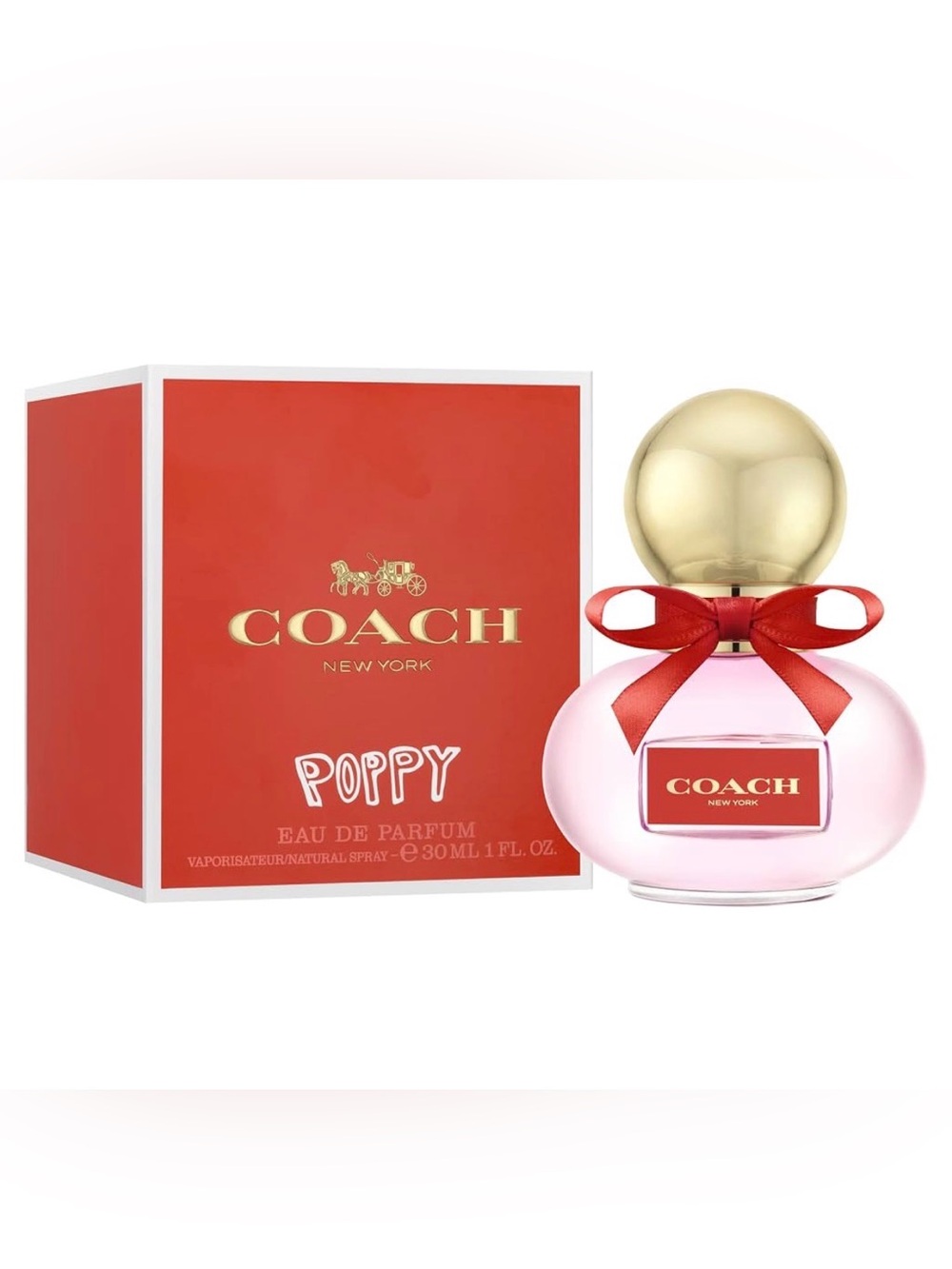 Coach Poppy Eau de Parfum - Red Box with Pink Bottle and Gold Cap